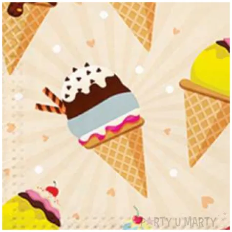 serwetki lody rozki paw 33 cm 20 szt