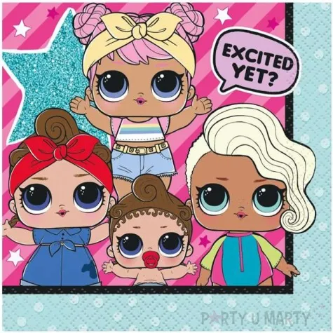 serwetki lol surprise unique 25 cm 16 szt