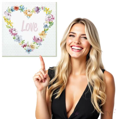 serwetki love kwieciste serce maki 33 cm 20 szt