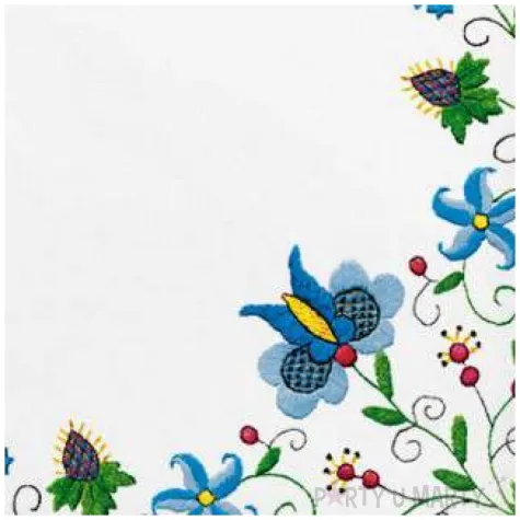 serwetki ludowe kaszubski folk na bieli maki 33 cm 20 szt