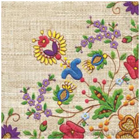 serwetki ludowe kaszubskie drobne kwiaty maki 33 cm 20 szt