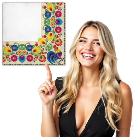 serwetki ludowe kwiaty i biel maki 33 cm 20 szt