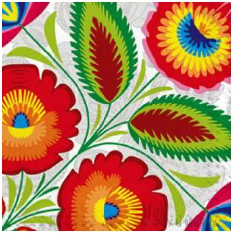 serwetki ludowe kwiaty maki 33 cm 20 szt