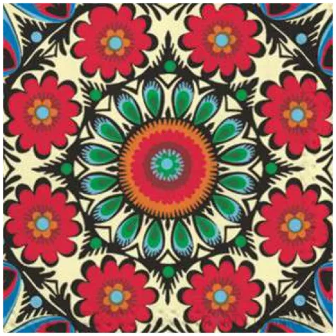 serwetki ludowe polska wycinanka niebieska maki 33 cm 20 szt