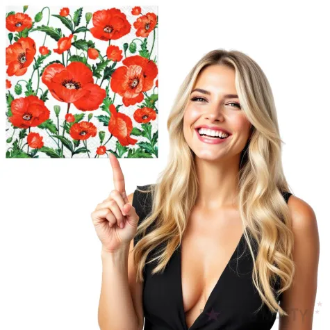 serwetki maki z lodygami paw 33 cm 20 szt