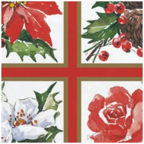 serwetki malowane ozdoby swiateczne w ramkach maki 33 cm 20 szt