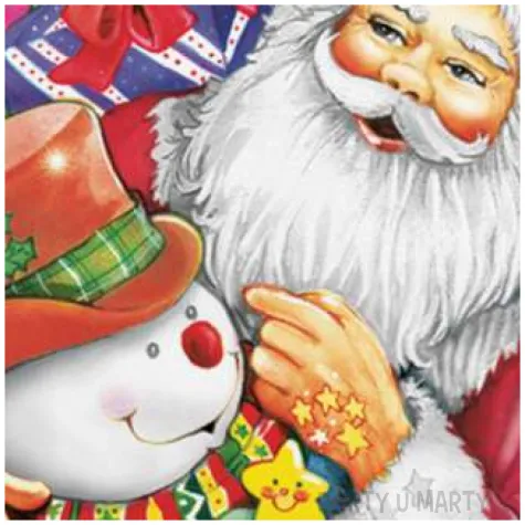 serwetki malowany sw mikolaj i balwan maki 33 cm 20 szt