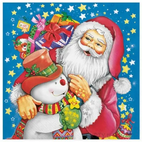 serwetki malowany sw mikolaj i balwan maki 33 cm 20 szt