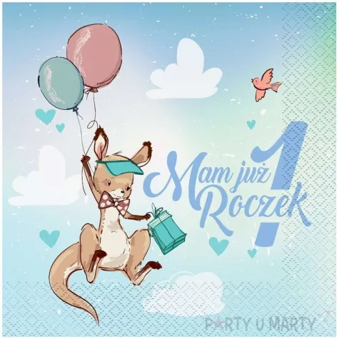 serwetki mam juz roczek kangurek niebieski godan 33 cm 20 szt