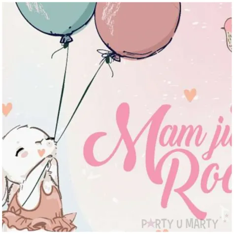 serwetki mam juz roczek kroliczek rozowy godan 33 cm 20 szt