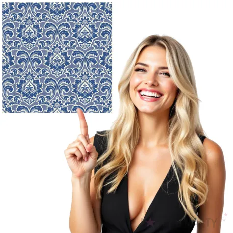 serwetki meandryczny wzor niebieskie maki 33 cm 20 szt