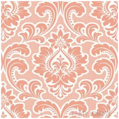 serwetki meandryczny wzor pomaranczowe maki 33 cm 20 szt