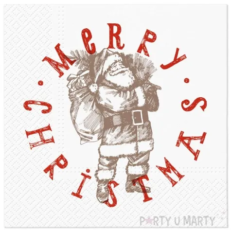 serwetki merry christmas swiety mikolaj paw 33 cm 20 szt
