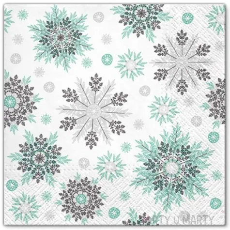 serwetki mietowe sniezynki paw 33 cm 20 szt