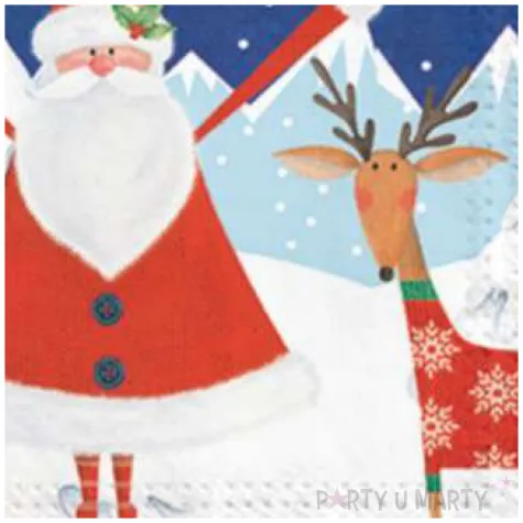 serwetki mikolaj i renifer paw 33 cm 20 szt