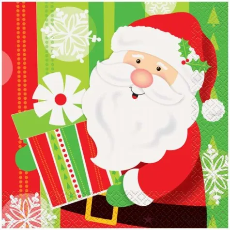 serwetki mikolaj z prezentem unique 33 cm 16 szt