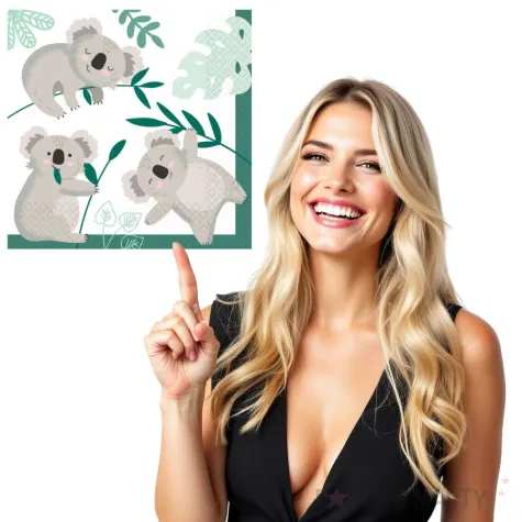 serwetki misie koala amscan 33 cm 16 szt