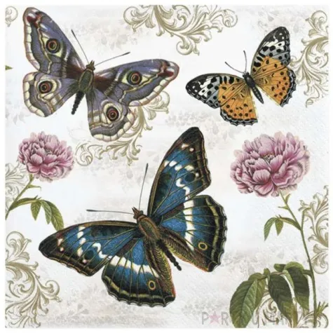 serwetki motyle w stylu retro maki 33 cm 20 szt