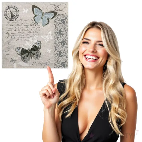 serwetki motylowa pocztowka maki 33 cm 20 szt