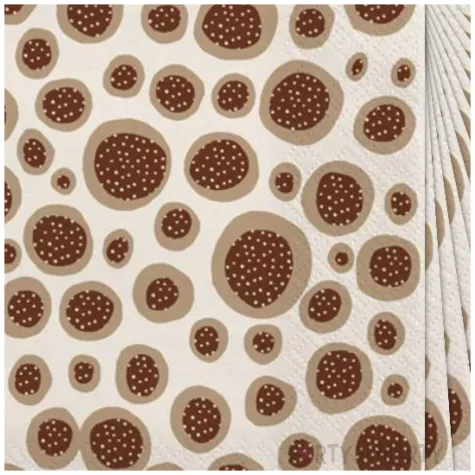 serwetki nieregularne babelki brazowe maki 33 cm 20 szt