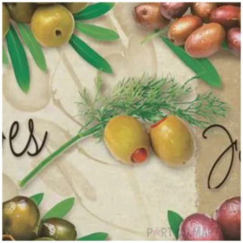 serwetki oliwkowa wariacja maki 33 cm 20 szt