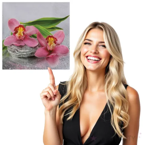 serwetki orchidea na kamieniu maki 33 cm 20 szt