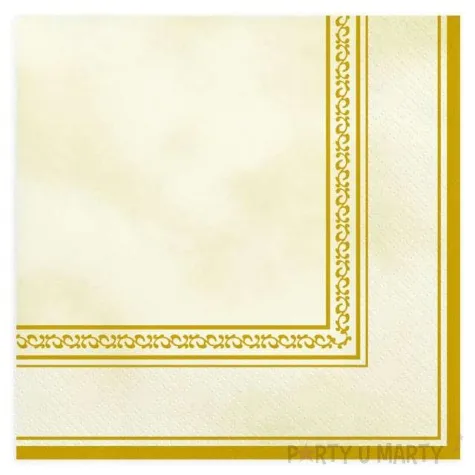 serwetki ozdobna ramka kremowo zlote maki 33 cm 20 szt