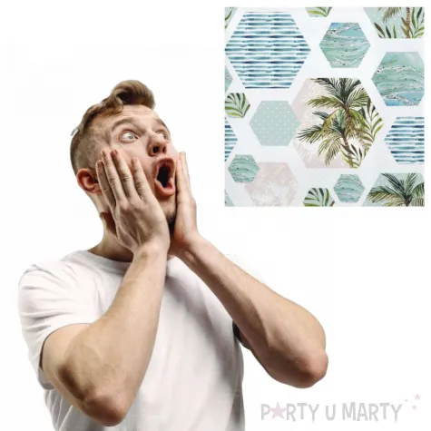 serwetki palmowe kafelki maki 33 cm 20 szt