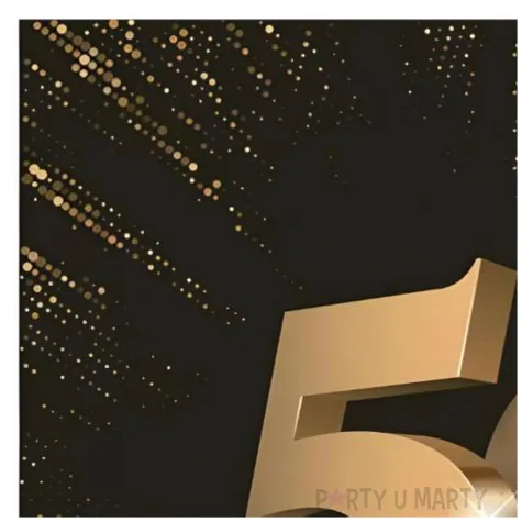 serwetki papierowe 50 urodziny czarny zloty maki 33 cm 20 szt