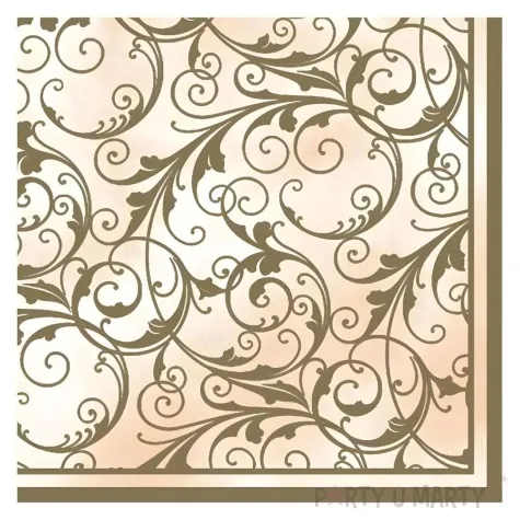 serwetki papierowe barokowe wzory kremowy maki 33 cm 20 szt