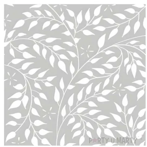 serwetki papierowe biale liscie szary maki 33 cm 20 szt