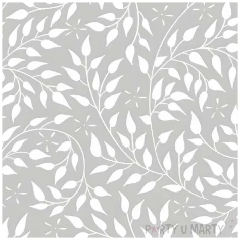 serwetki papierowe biale liscie szary maki 33 cm 20 szt