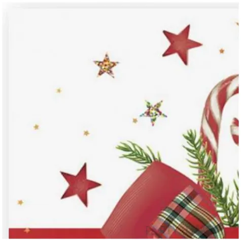 serwetki papierowe checked bow with candy cane maki 33x33 cm 20 szt