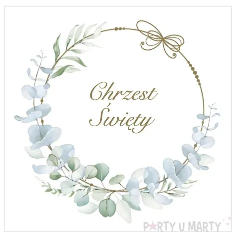 serwetki papierowe chrzest swiety eukaliptus czarny maki 33 cm 20 szt