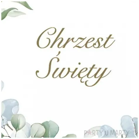 serwetki papierowe chrzest swiety eukaliptus czarny maki 33 cm 20 szt