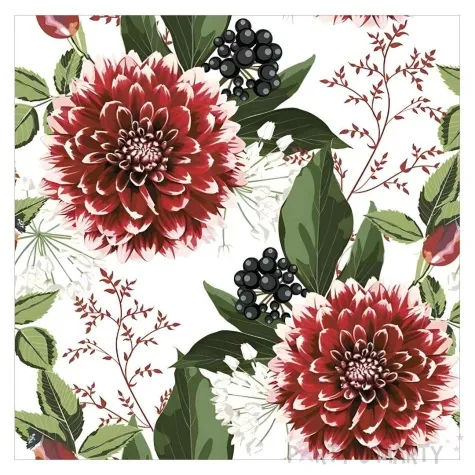 serwetki papierowe czerwone dalie maki 33 cm 20 szt