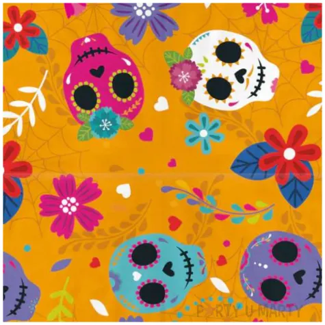 serwetki papierowe halloween dia de los muertos partypal pomaranczowy 33 cm 10 szt