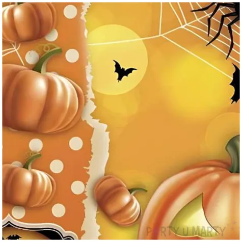 serwetki papierowe halloween dynia pomaranczowy maki 33 cm 20 szt