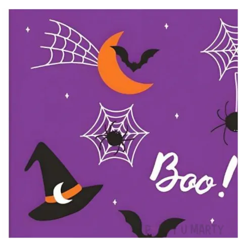 serwetki papierowe halloween fioletowy maki 33 cm 20 szt