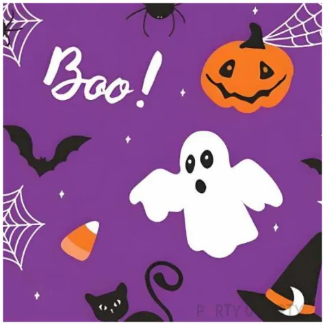 serwetki papierowe halloween fioletowy maki 33 cm 20 szt