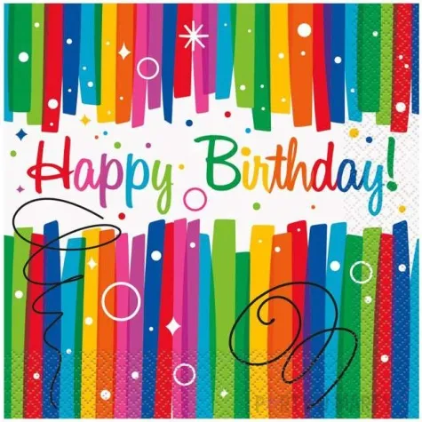 serwetki papierowe happy birthday unique 33 cm 16 szt