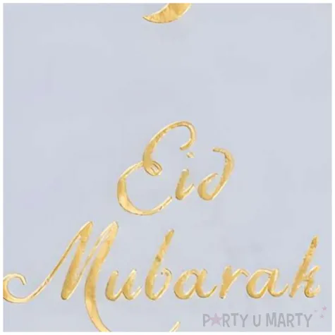 serwetki papierowe jednorazowe eid mubarak dekoracja na ramadan niebieskie 12 szt