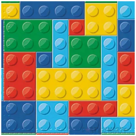 serwetki papierowe kolorowe klocki paw 33 cm 20 szt