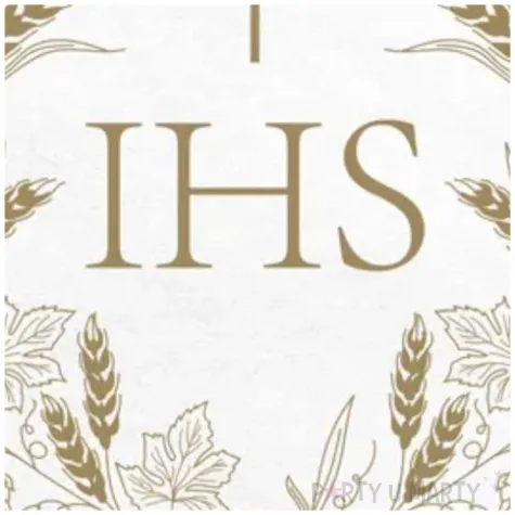 serwetki papierowe komunia swieta ihs zloty partydeco 33 cm 12 szt