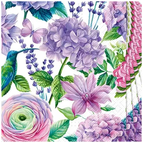 serwetki papierowe kwiaty fioletowa rozkosz paw 33 cm 20 szt