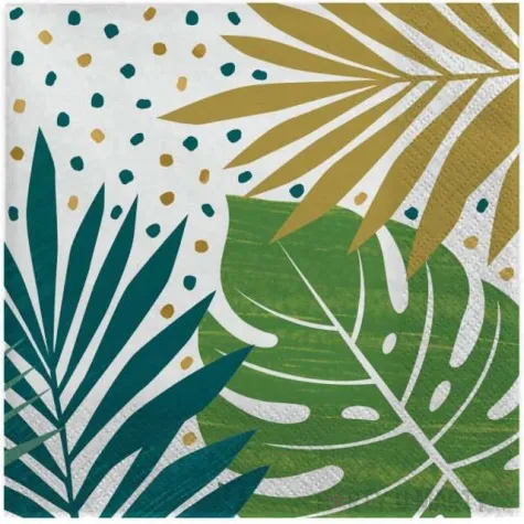 serwetki papierowe liscie palmy i monstera amscan 33 cm 16 szt