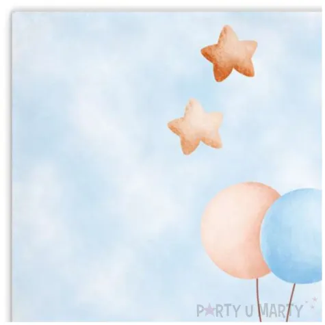 serwetki papierowe misie z balonikami blekitny congee 33 cm 20 szt