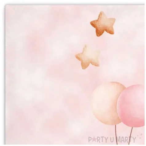 serwetki papierowe misie z balonikami rozowy jasny congee 33 cm 20 szt