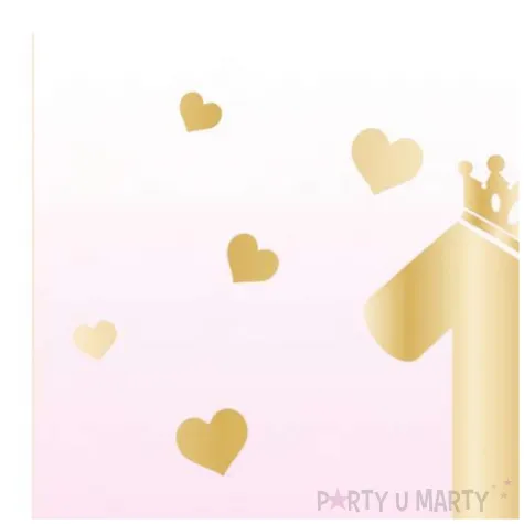 serwetki papierowe roczek dziewczynki rozowo zloty amscan 33 cm 16 szt