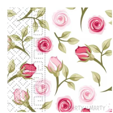 serwetki papierowe romantyczne roze procos 33 cm 20 szt